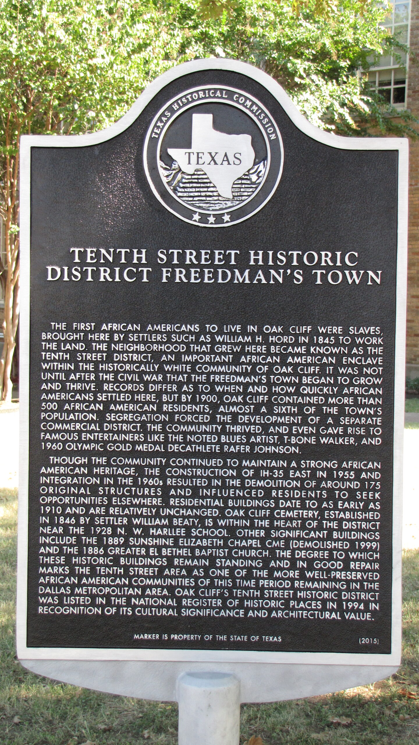 Tenth Street Historic District Freedmen's Town TxHM